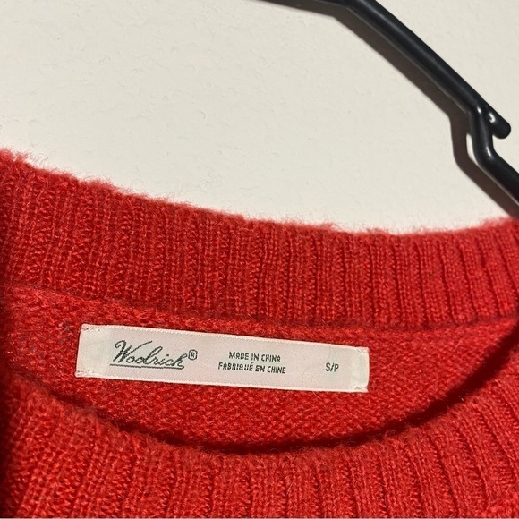 Woolrich orange poppy knit cable wool jumper sweater size small - Picture 2 of 5